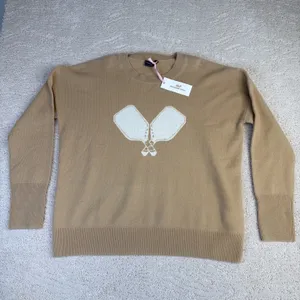 Women's NEW Vineyard Vines Pickleball 100% Cashmere Sweater Camel Preppy $348‎ thumbnail 2