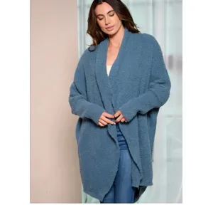 Hem & Thread Cozy Blue Women's Cardigan with pockets thumbnail 3