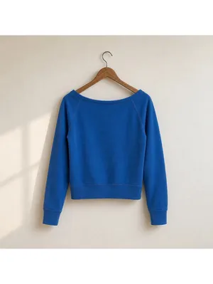 Hollister Cali Surfers Blue Off Shoulder Sweatshirt Size M Coastal thumbnail 2
