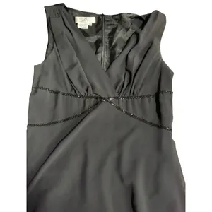 Morgan & Co Black Beaded High Low Ruffle‎ Hem Formal Dress Y2K Vintage Womens 14 thumbnail 3