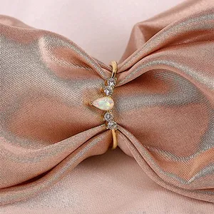 NEW Beautiful Chevron Opal Ring,‎ Pretty Pearl Ring, Size 6 thumbnail 4