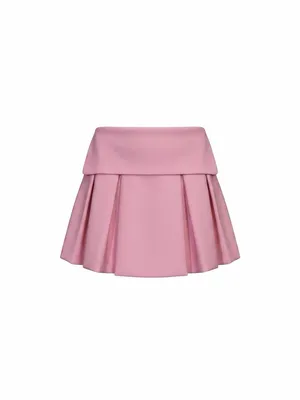 Zara Pink Bubble Hem Mini Skirt Foldover Waist NWT S thumbnail 2