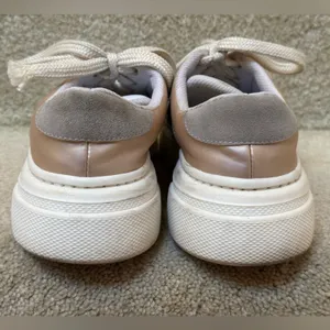 Pink Lily Silver Star Patch Glitter Platform Sneakers Silver Pink Womens Size‎ 8 thumbnail 3