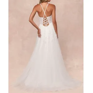 NEW Lulus Luxe Bridal Glorious Luxury Sheer Tulle Embroidered Wedding Maxi Dress thumbnail 4