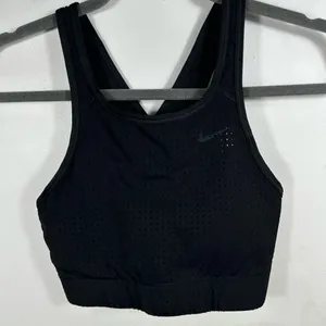 Nike Pro Dri-Fit Black Perforated‎ Sports Bra Racerback Women’s S thumbnail 2