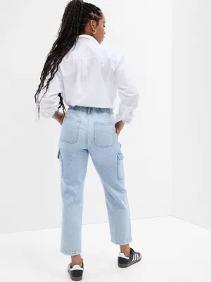 GAP Blue Mid Rise Easy Cargo Jeans thumbnail 2