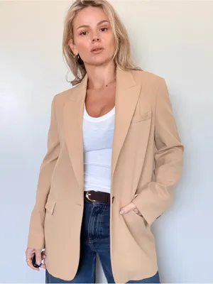 Zara Camel Single-Button Tailored Blazer & Trousers thumbnail 2