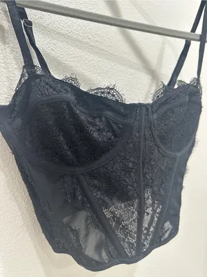 Urban Outfitters Black Lace Bustier Lace Top thumbnail 6