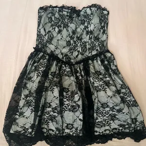 Dolls Kill Widow Black Strapless Babydoll Mini Dress thumbnail 1