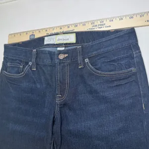 Ann Taylor LOFT‎ Slim Boot Cut Jeans Dark Wash Denim Women's Size 6 thumbnail 5