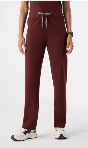 Burgundy FIGS Livingston scrub pants. Size small, regular waisted regular length thumbnail 1