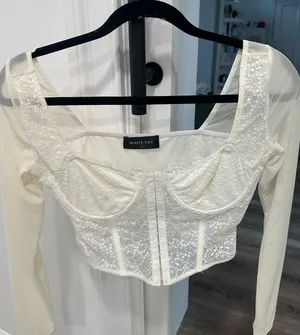 White Fox Corset Top Boutique White thumbnail 2