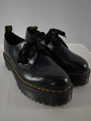 Dr. Martens Holly Women's Leather‎ Platform Shoes in Black Size 9 thumbnail 2