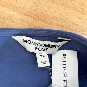 NWT Montgomery Post Blue Sleeveless Button Front A-Line Dress 3X thumbnail 6