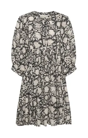 NWT Daughter's of India Kyra Mini in Pepper Floral Cotton Blockprint Dress XL thumbnail 1