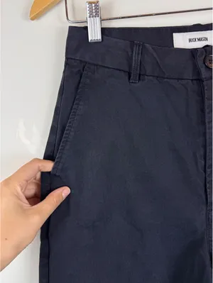 Buck Mason Women’s Black Straight Leg Cotton Lyocell Pants Size 25 Raw Hem thumbnail 9