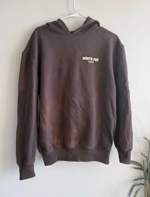 White‎ Fox Vol.3 Brown Oversized Hoodie Sweatshirt Womens 3XS/XXS Puff Print thumbnail 1