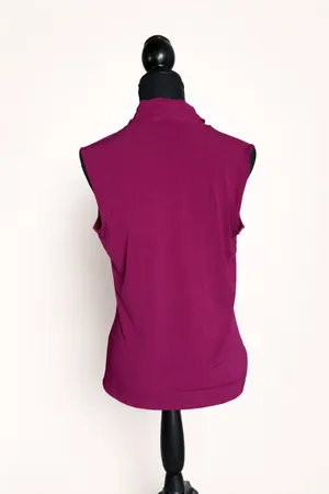 Adrianna Papell Magenta Sleeveless Wrap-Style Blouse – Size M thumbnail 2