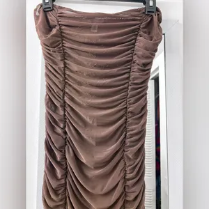 Urban Outfitters Mia Sheer Mesh Ruched Midi Dress. thumbnail 4