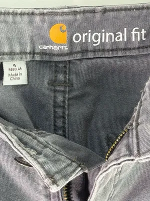 Carhartt Original Fit Gray Canvas Work Pants Carpenter Utility Size 4 Regular thumbnail 2