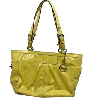 COACH Medium Patent Leather Shoulder Bag Yellow thumbnail 1