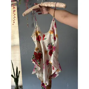 Vintage Victoria’s Secret Floral Satin Lace Teddy Bodysuit Size P thumbnail 4