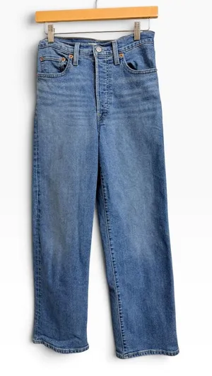 Levis Denim Ribcage Straight Ankle jeans Medium Wash Jeans 27x27 thumbnail 1