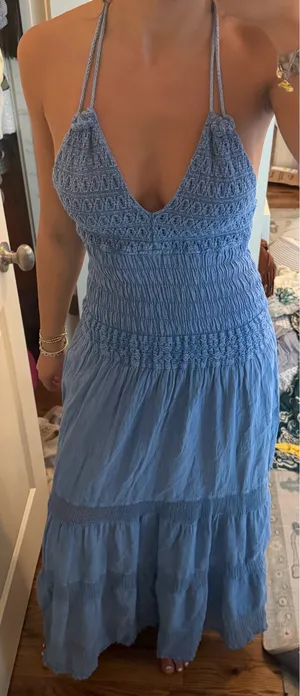 Amazon Blanco by Nature Blue halter maxi dress thumbnail 1