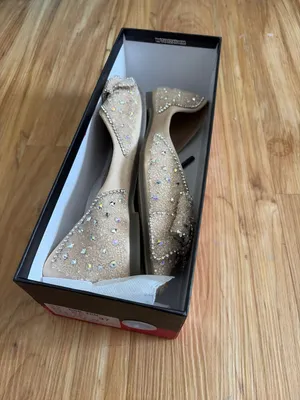 sparkly pointed-toe flat shoes featuring an elegant rhinestone-embellished bow thumbnail 5