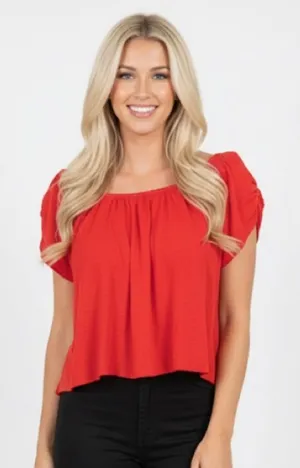 Altar'd State size small red boho tie sleeve top thumbnail 1