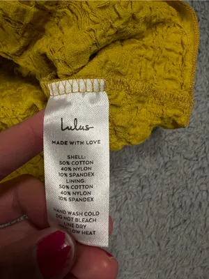 Lulu's Yellow/geeen Textured Smocked Cami Top small NWT thumbnail 7