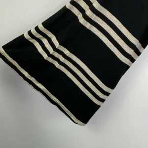 Chaser Womens M Black White Striped Wrap Top Deep‎ V Neck Bell Sleeve Y2K Boho thumbnail 3