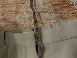 Abercrombie curve love sloane tailored pant beige 33P 16 SHORT wide leg trouser thumbnail 6