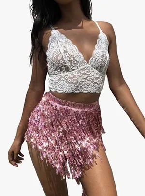 Tie Fringe Skirt Pink thumbnail 1