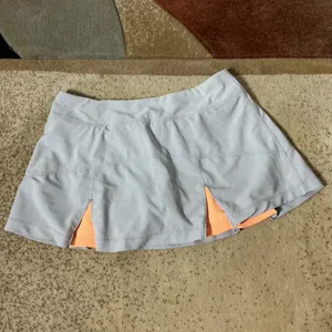 Nike Dri-FIT Tennis Skort Women Small Grey Peach Activewear Athletic Skirt Mini thumbnail 6