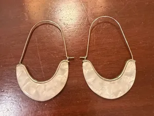 White and Gold Boutique Earrings thumbnail 1