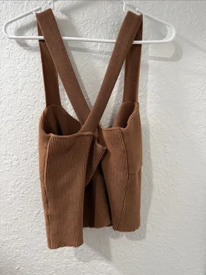 ABERCROMBIE & FITCH Ribbed Knit Crossover Strap Tank Top XL thumbnail 5