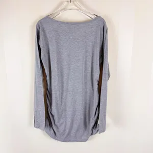 Amazon BBHoping Maternity Long Sleeve Top Size XL Gray Stretch Ruched Shirt thumbnail 5