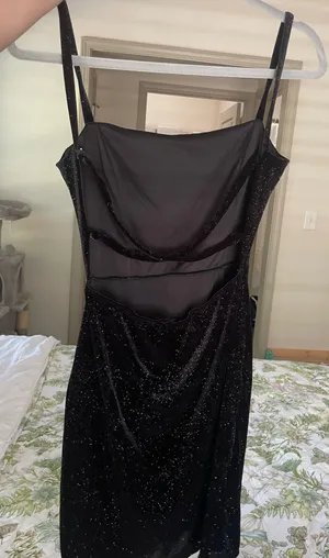 Windsor Mini Dress Black Sparkly Formal thumbnail 3