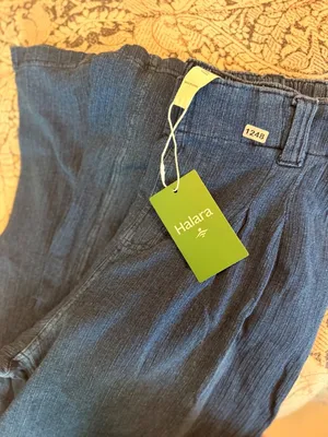 Halara Small Womens Wide-Leg Cotton Pants In Navy Blue Size Small With Elastic W thumbnail 3
