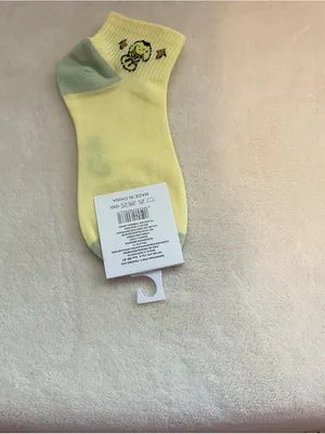 Sporto Yellow Crew Socks with Green Heel and Chick Embroidery thumbnail 3