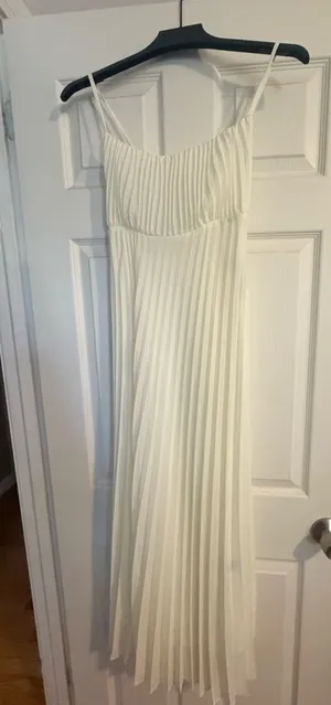 SHEIN white pleated dress thumbnail 1