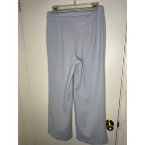 70s Devon Minimalist Powder Blue Wide Leg Poly Pants- High Waisted Structured thumbnail 2