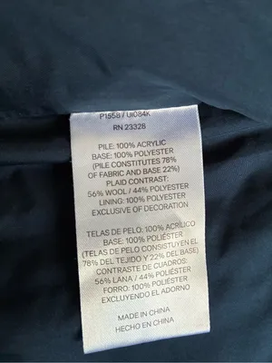 Pendleton Navy Plush Sherpa Jacket with Plaid Trim thumbnail 6