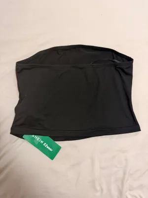 SheIn Black Women's Strapless Tube Crop Top thumbnail 3