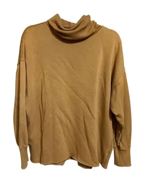 Aerie Oversized Turtleneck Sweater Camel Brown‎ Ribbed Long Sleeve Sz M thumbnail 1