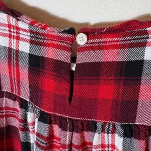 LOFT Red Plaid Long‎ Sleeve Button Back Blouse Size Medium thumbnail 7