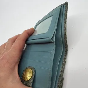 Coach Signature C Blue Leather Bifold Wallet thumbnail 8