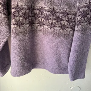 Cabelas Fleece Pullover Vintage S/P Purple Lavender Star Print Mock Neck Sweater thumbnail 4