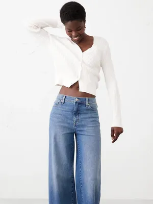 NWT Banana Republic Size 31 or 12 31x30 12x30 Black Wide-Leg High-Rise Jean NEW thumbnail 3